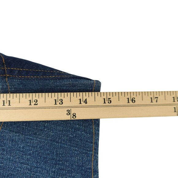 Levis Fresh Produce Patchwork Denim Vest L Buckle Back Vintage 70s Button Front - Picture 11 of 16